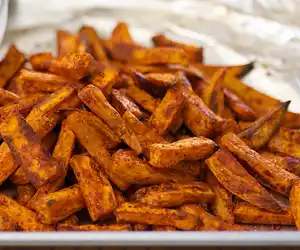 Oven Baked Sweet Potato Fries with Chipotle Yogurt Dip