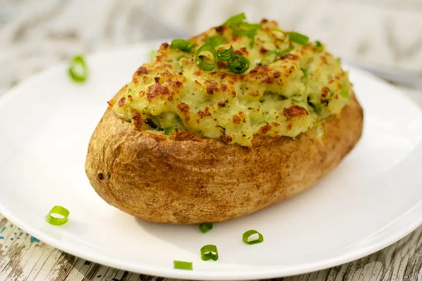 Twice Baked Potatoes with Gouda & Pesto 