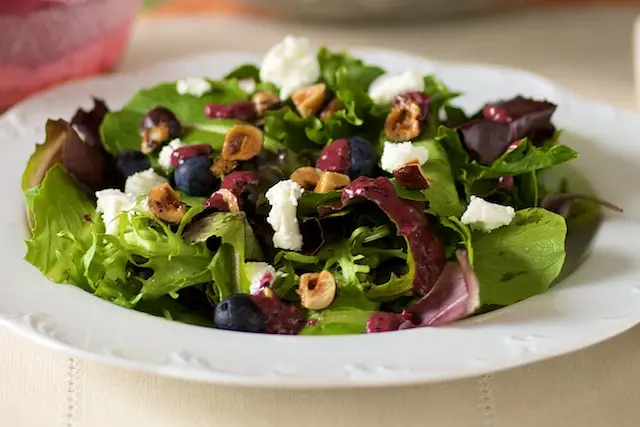 Blueberry Hazelnut Salad with Balsamic Berry Vinaigrette