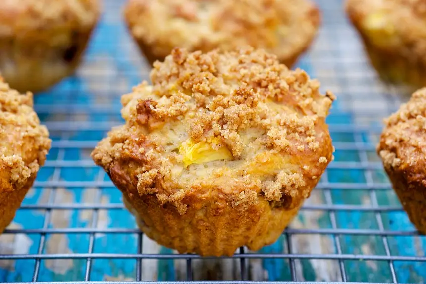 Sour Cream-Peach Muffins