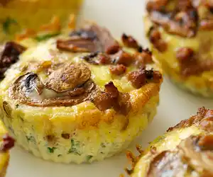 Mushroom & Sausage Quiche Muffins