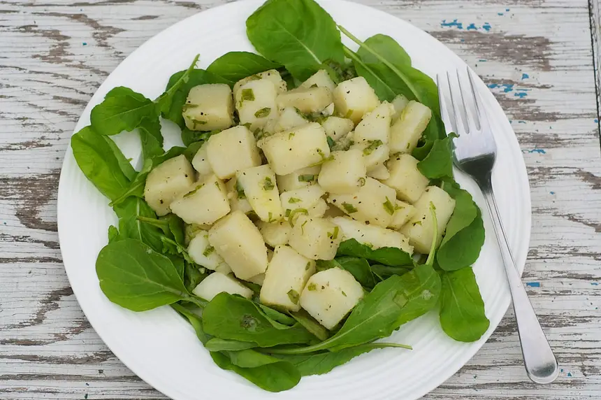 Arugula & Potato with Garlic Vinaigrette