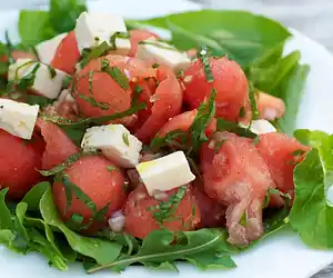 Watermelon, Mint & Feta Salad with Citrus Dressing