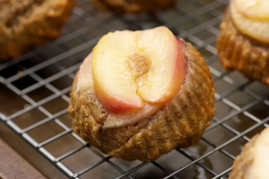 Upside Down Nectarine Muffins