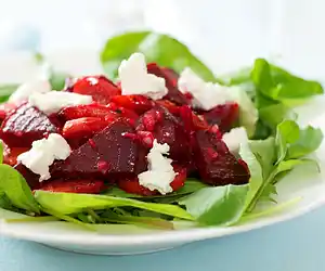 Roasted Beet & Carrot Salad with Arugula & Light Vinaigrete