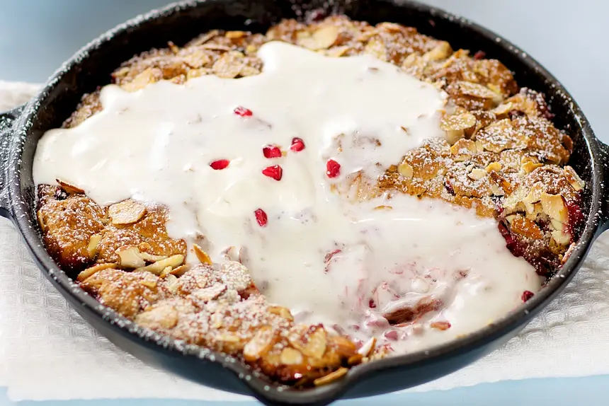 Rhubarb & Pomegranate Cobbler
