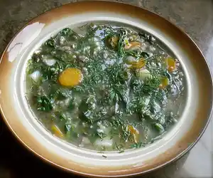 Green Barley Soup with Sorrel & Spinach