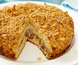 Layered Pear Walnut Coffee Cake