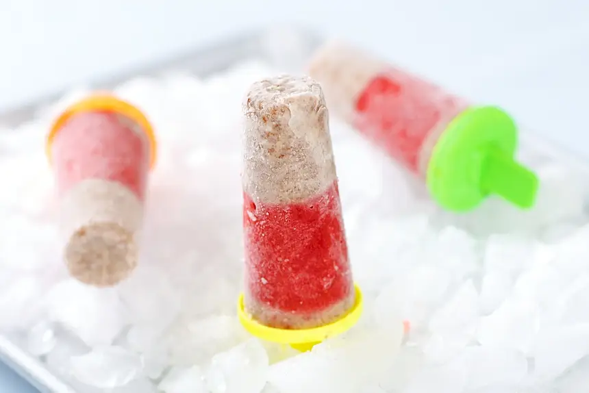 Strawberry & Chocolate Wafer Popsicles 