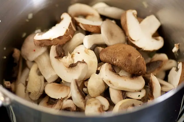 Stir in the mushrooms,