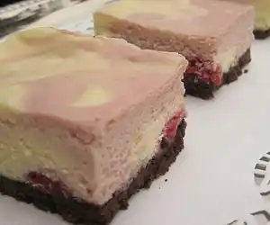 Raspberry Swirl Cheesecake Squares