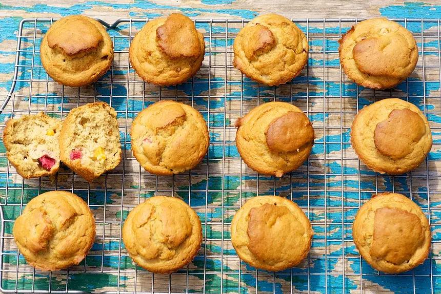 Banana-Rhubarb Muffins