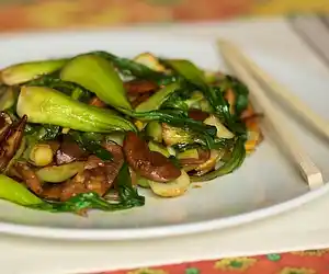 Bok Choy, Shiitake Mushroom Stir-fry 