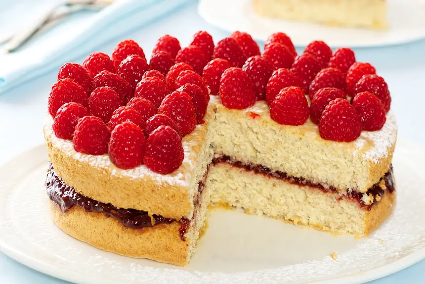 Almond Raspberry Layered Cake