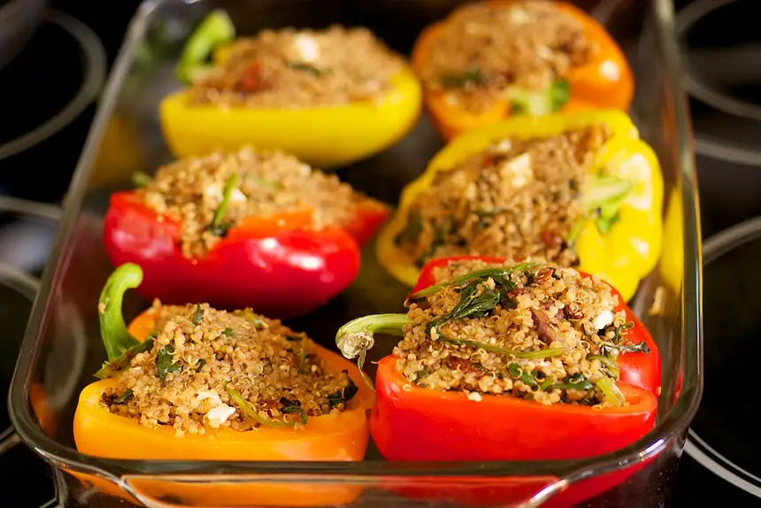 Time to stuff these colorful bell peppers.