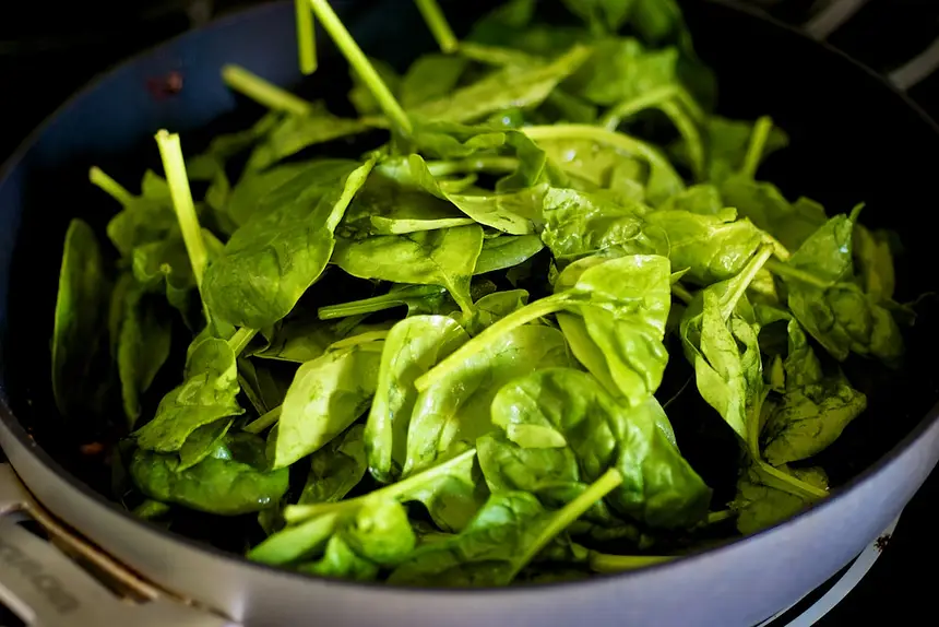 Add the spinach.