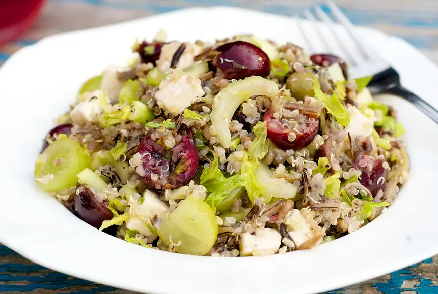 Quinoa, Wild Rice Salad with Cherry & Grapes