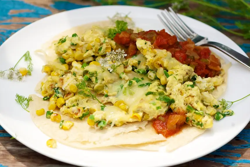 Corn Scrambled Eggs for one