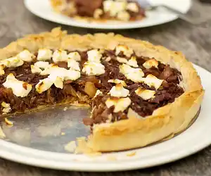 Caramelized Onion & Fennel Phyllo Tart with Goat Cheese