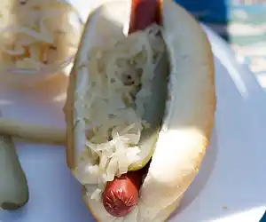 Hot Dogs with Homemade Sauerkraut & Pickles