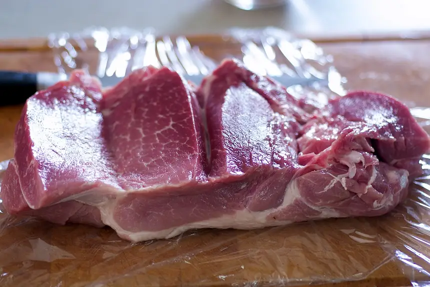 Next prepare the pork.