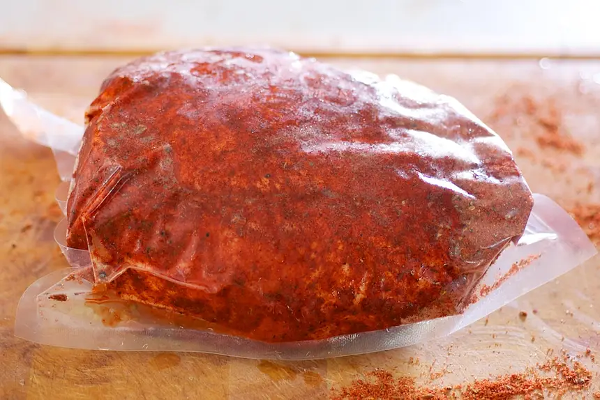 Place into a large zipper bag (or suitable container), refrigerate overnight.