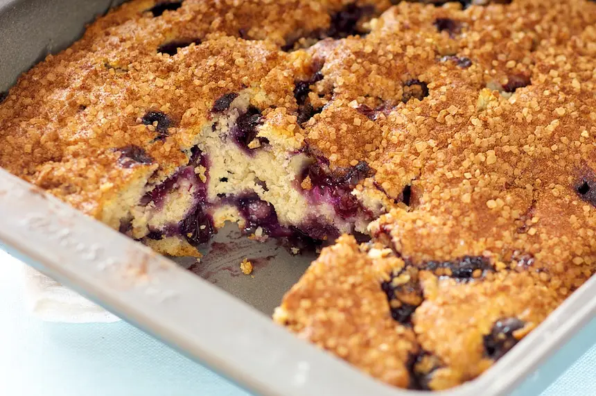 Best Ever Blueberry Coffee Cake (Low Fat)