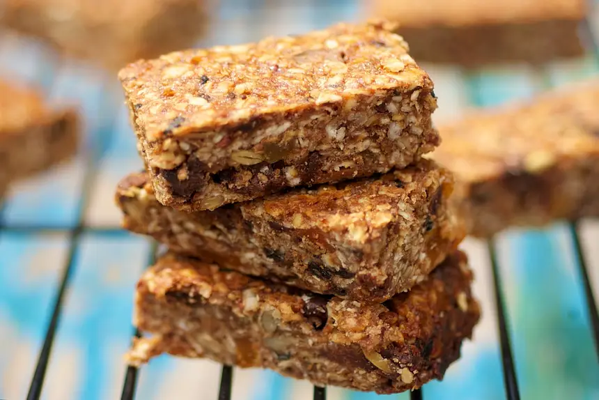 Nutty Almond, Raspberry Jam & Apricot Granola Bars