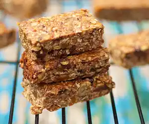 Nutty Almond, Raspberry Jam & Apricot Granola Bars