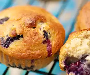 Moist Blueberry Coffee Cake Muffins (Low Fat)