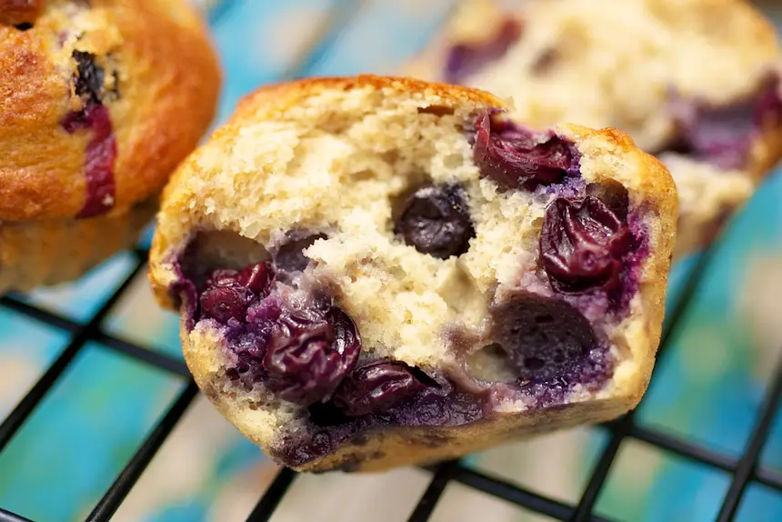 Moist Blueberry Coffee Cake Muffins (Low Fat)