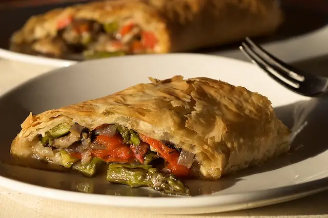 Asparagus, Mushroom & Red Pepper Strudel