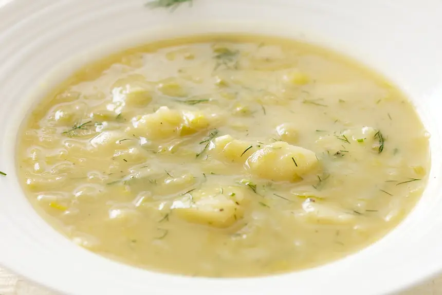 Creamless Leek & Potato Soup (Pressure Cooked)
