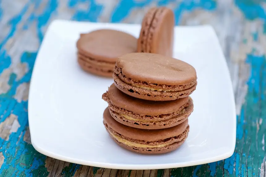 Chocolate Peanut Butter Macarons