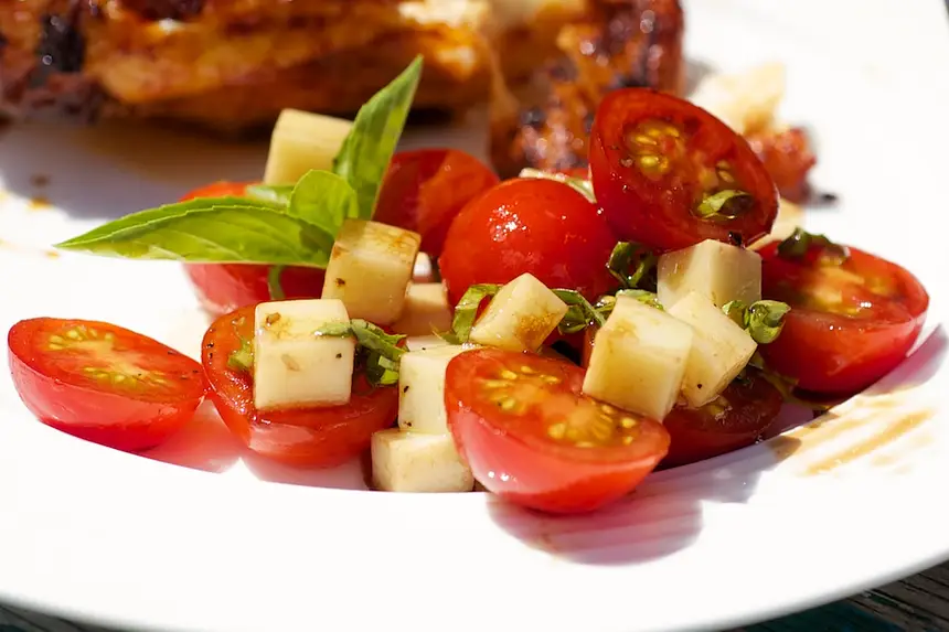 Cherry Tomato, Basil & Mozzarella Salad