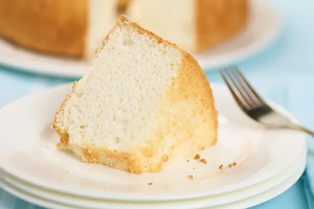 Light, fluffy angel food cake.