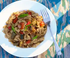 Pasta with Roasted Vegetables & Balsamic Vinegar