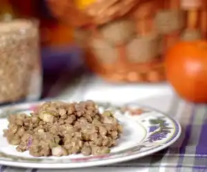 Rich Green Lentil Salad with Walnut Oil