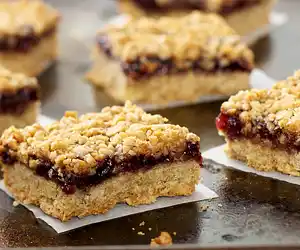 Oatmeal Raspberry Bar Cookies (Healthier Version)