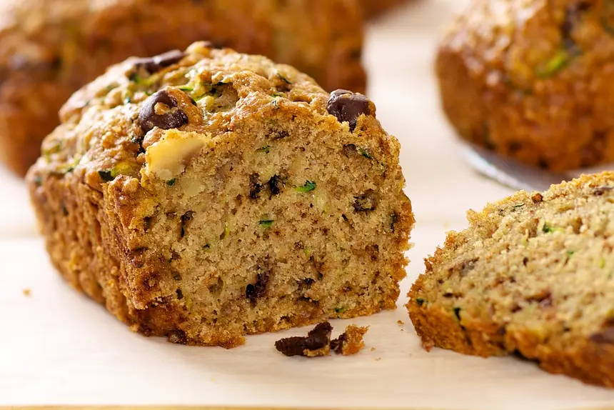Whole Wheat Zucchini Bread with Walnuts & Chocolate Chips