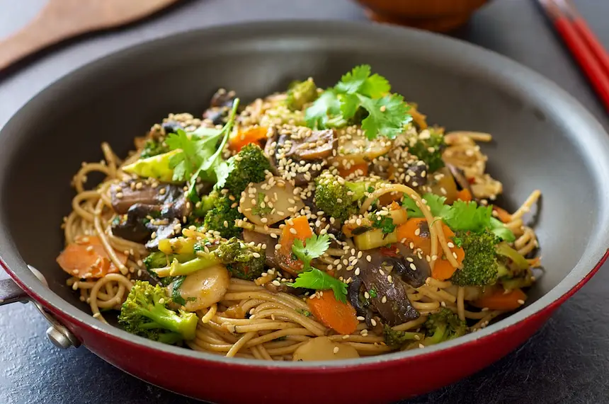 Sesame Broccoli Stir-Fry with Noodles
