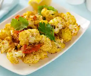 Roasted Spiced Cauliflower with Tomatoes