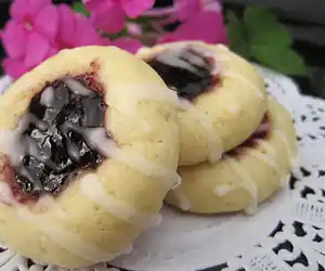 Almond-Raspberry Thumbprint Cookies