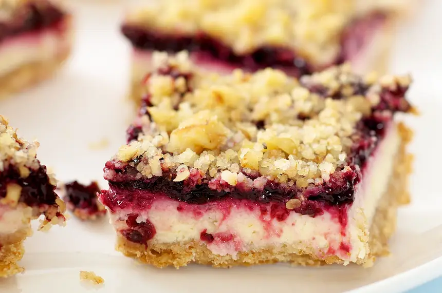 Whole Wheat Cherry Cream Cheese Bars 