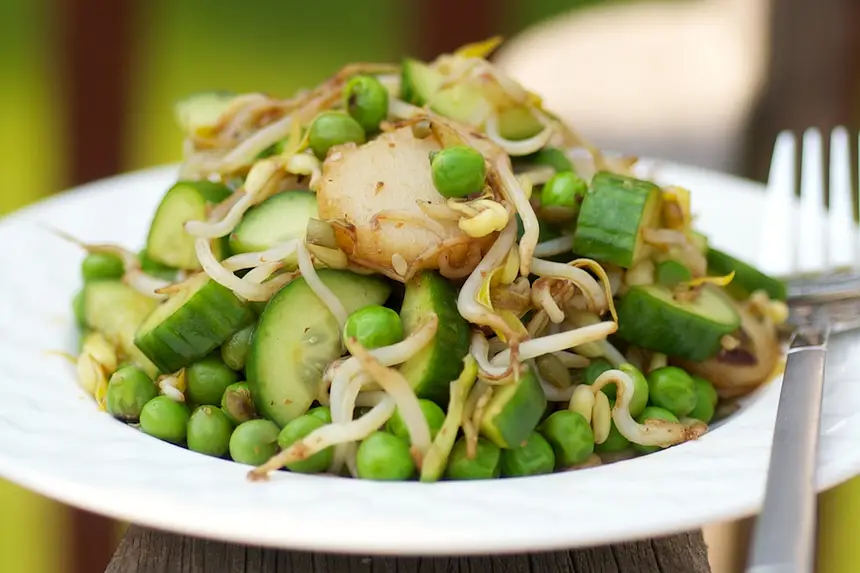 Tangy Cucumber & Mung Bean Sprout Salad