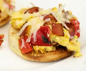 Roasted Red Pepper, Bacon & Egg McMuffins for Two