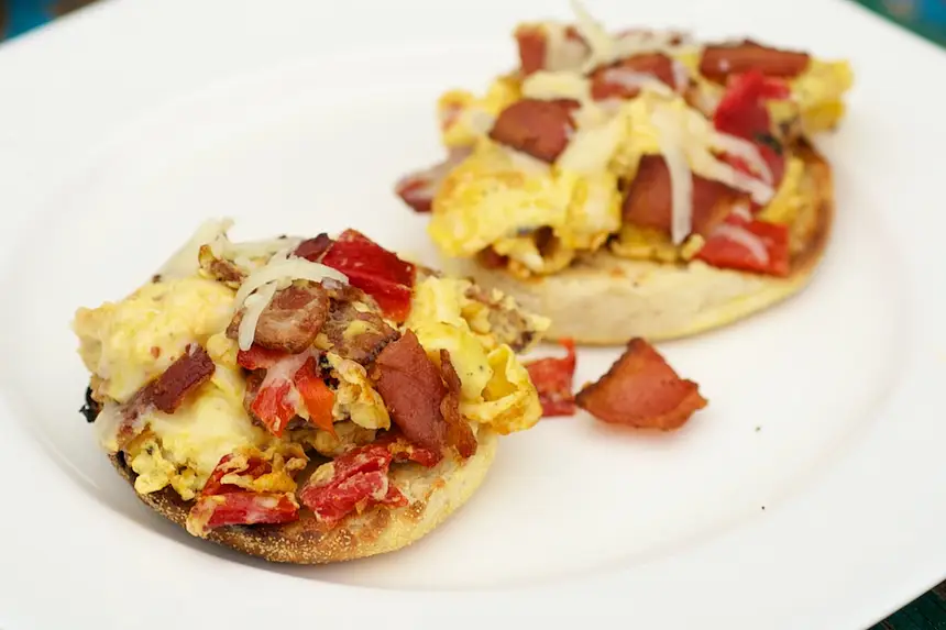 Roasted Red Pepper, Bacon & Egg McMuffins for Two