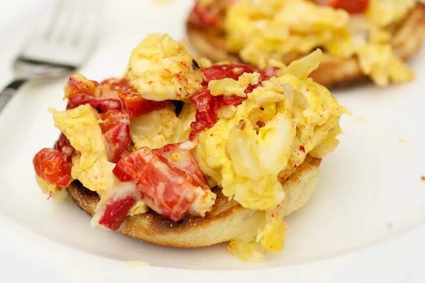 Roasted Red Pepper & Egg McMuffins for Two