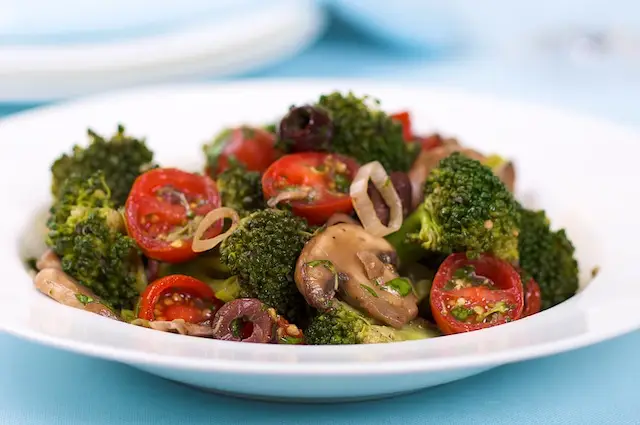 Marinated Broccoli, Mushroom, & Olive Salad