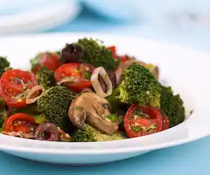 Marinated Broccoli, Mushroom, & Olive Salad